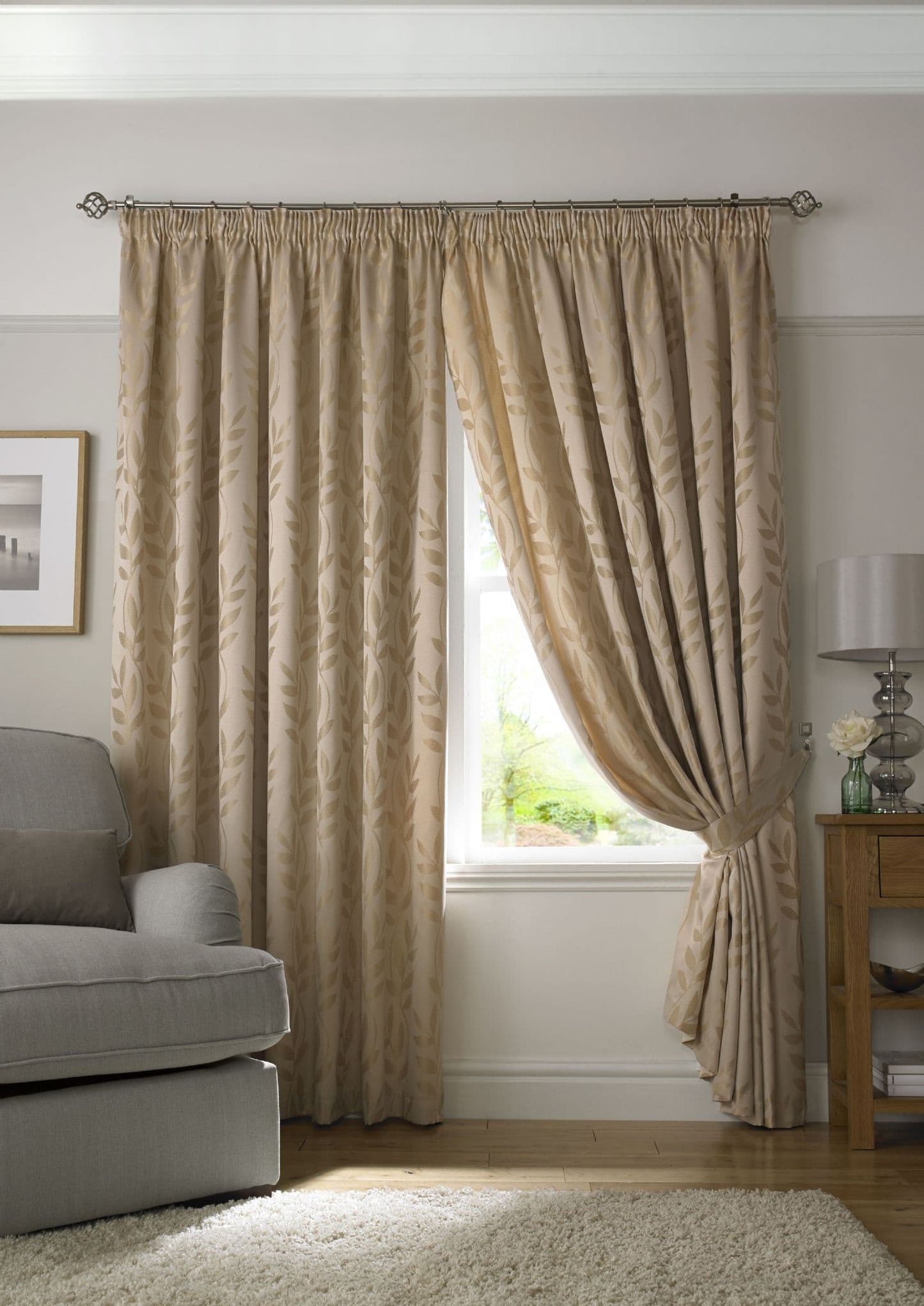 Alan Symonds Tivoli Pencil Pleat Curtains - Latte
