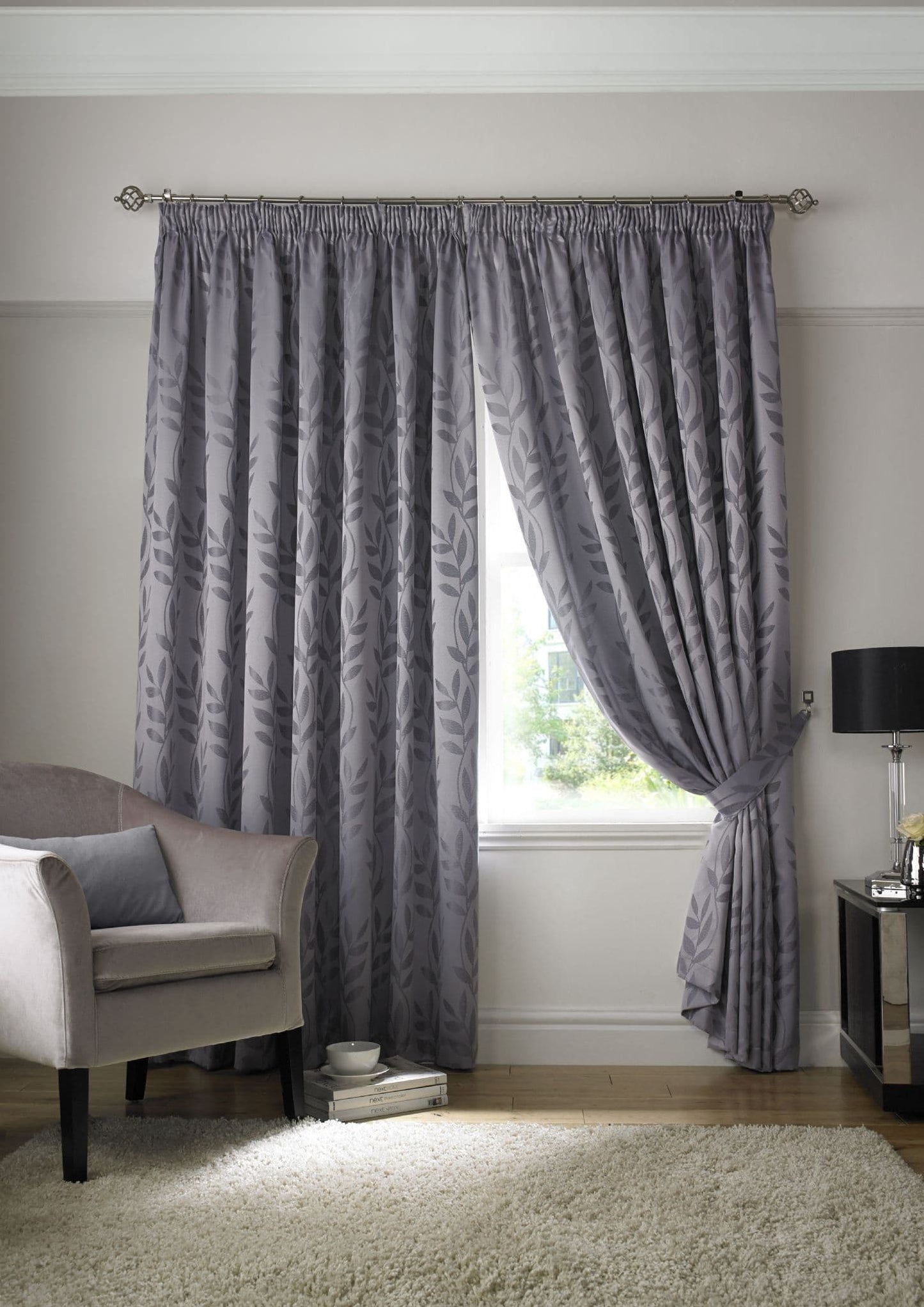 Alan Symonds Tivoli Pencil Pleat Curtains - Silver