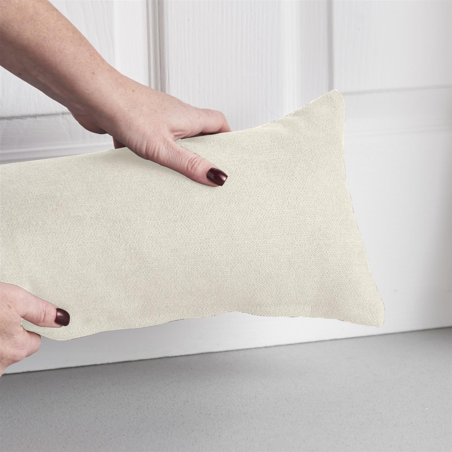 Alan Symonds Velvet Chenille Filled Draught Excluder - Cream