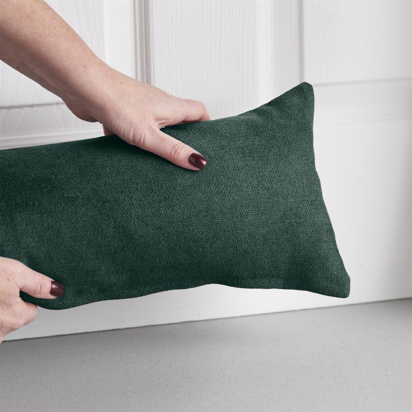 Alan Symonds Velvet Chenille Filled Draught Excluder - Green