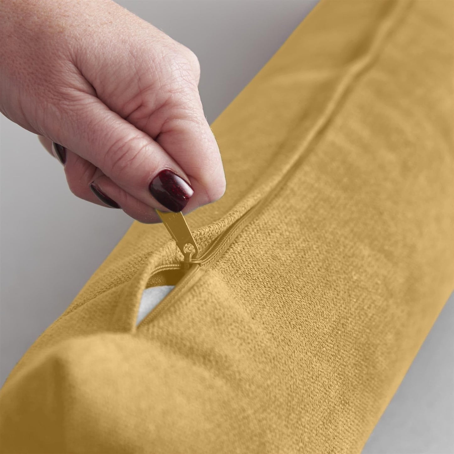 Alan Symonds Velvet Chenille Filled Draught Excluder - Ochre