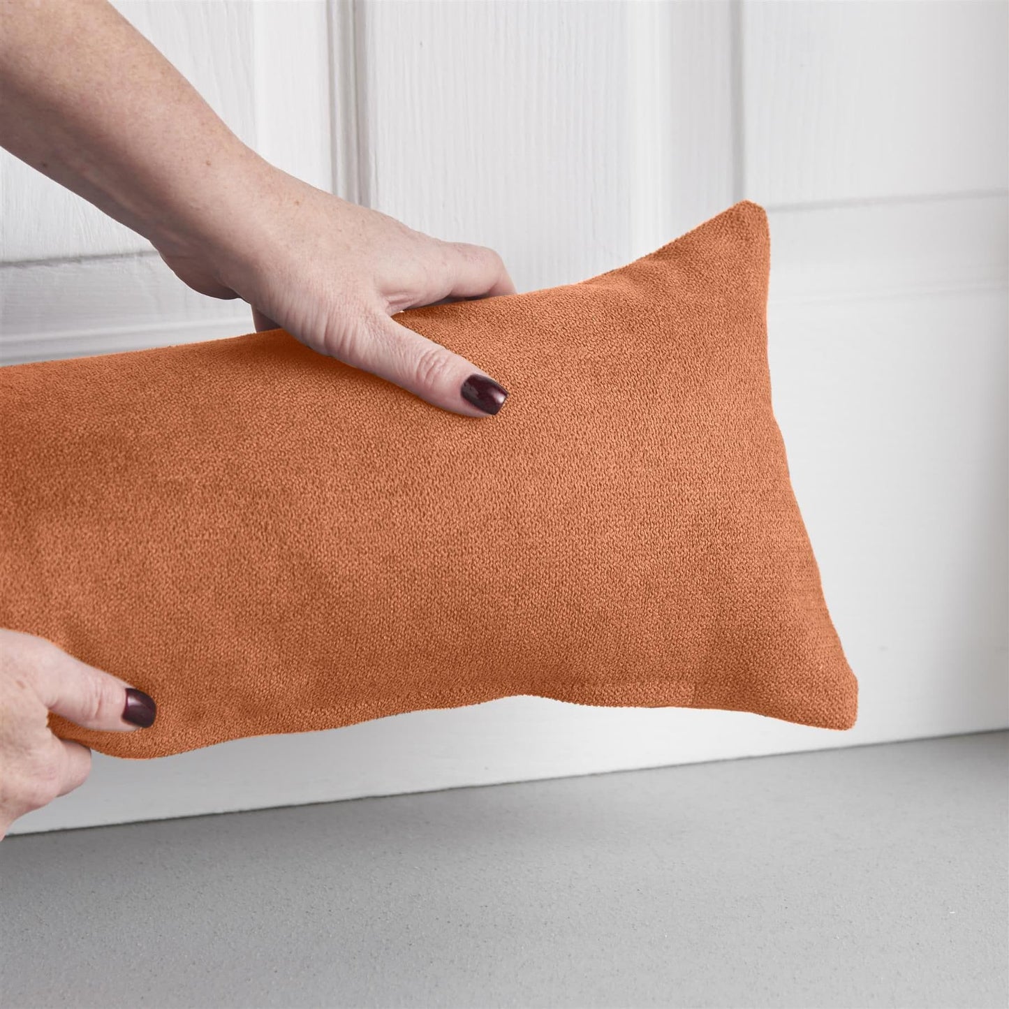 Alan Symonds Velvet Chenille Filled Draught Excluder - Orange