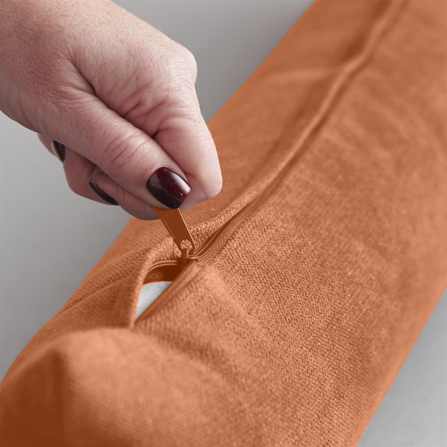 Alan Symonds Velvet Chenille Filled Draught Excluder - Orange