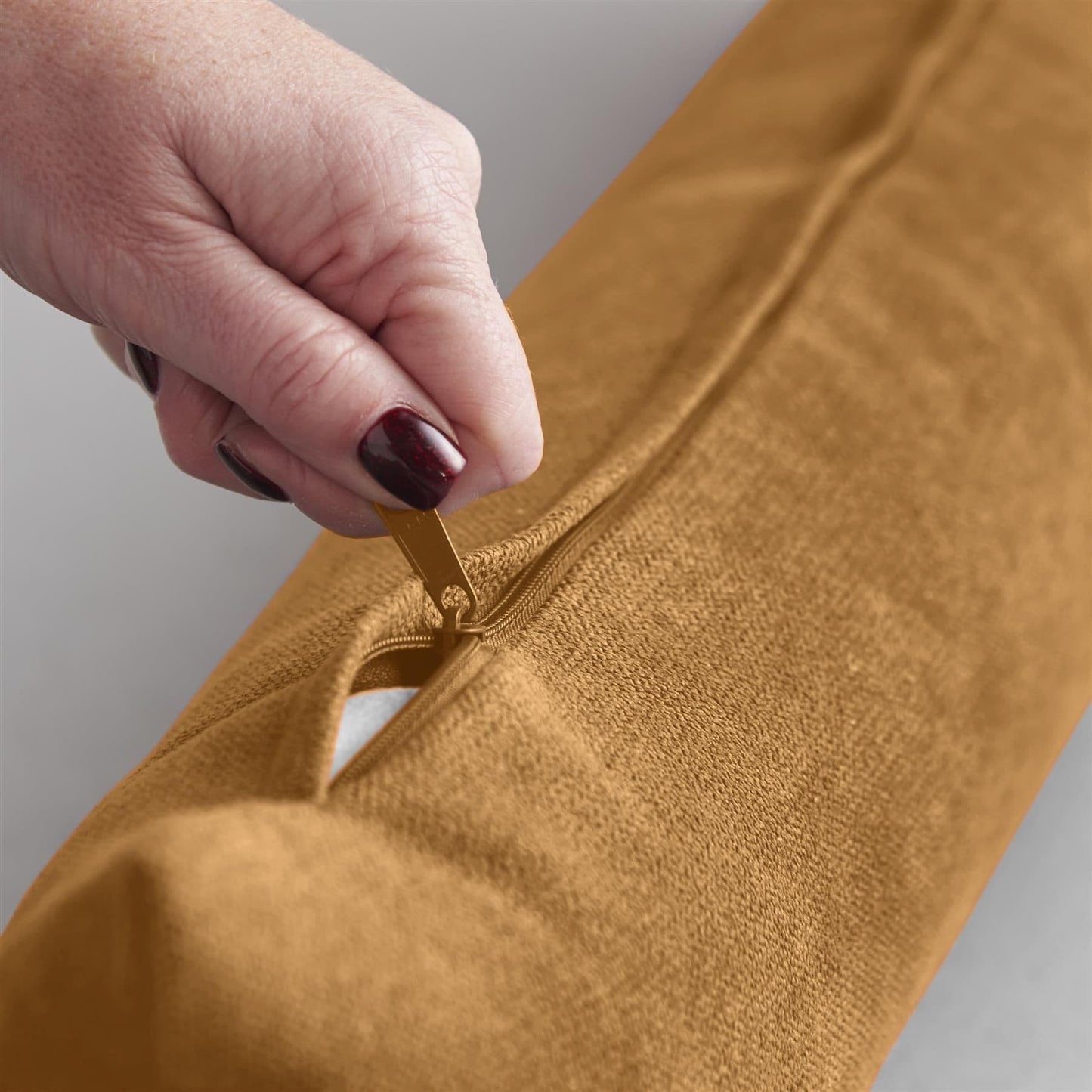 Alan Symonds Velvet Chenille Filled Draught Excluder - Tan