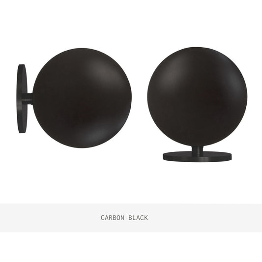 Jones Esquire Sphere 50mm Metal Curtain Pole Finials (Pair) - Carbon Black