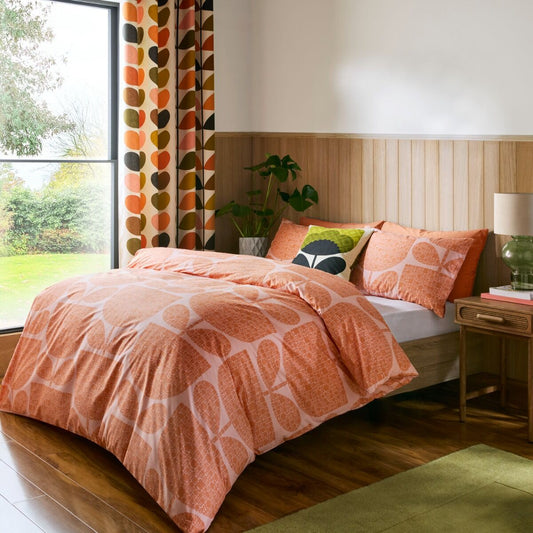 Orla Kiely Block Garden Duvet Cover Set - Orange Sorbet