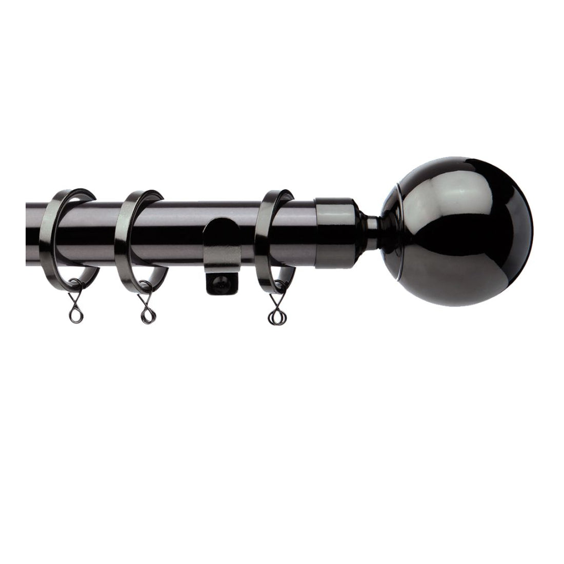 Jones Cosmos 28mm Metal Curtain Pole - Black Nickel