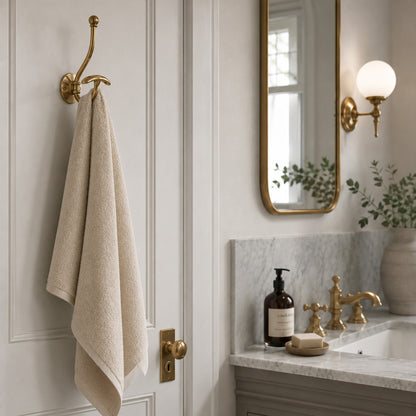 Jones Circular Double Bath Hook - Brass