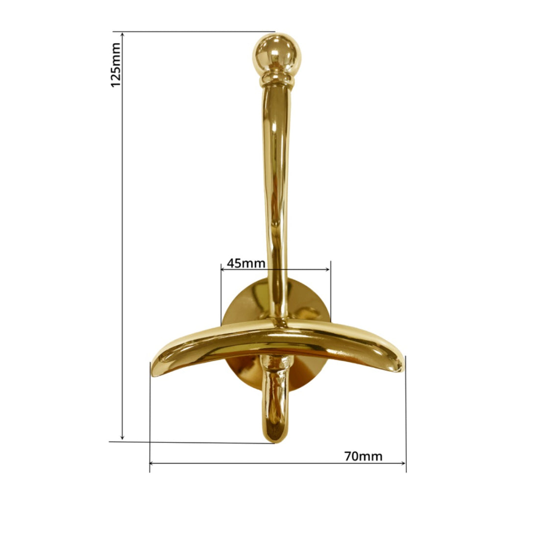 Jones Circular Double Bath Hook - Brass
