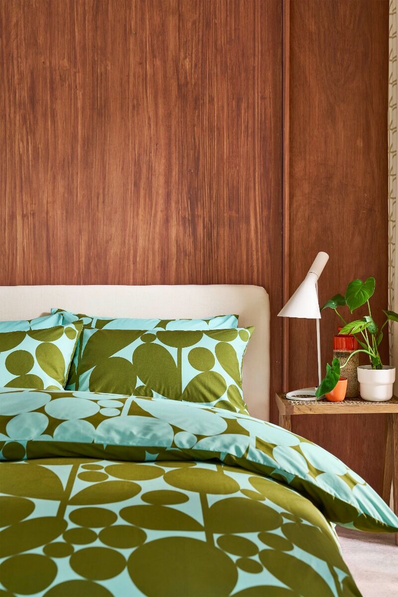 Orla Kiely Bubble Flower Duvet Cover Set - Aqua Seagrass