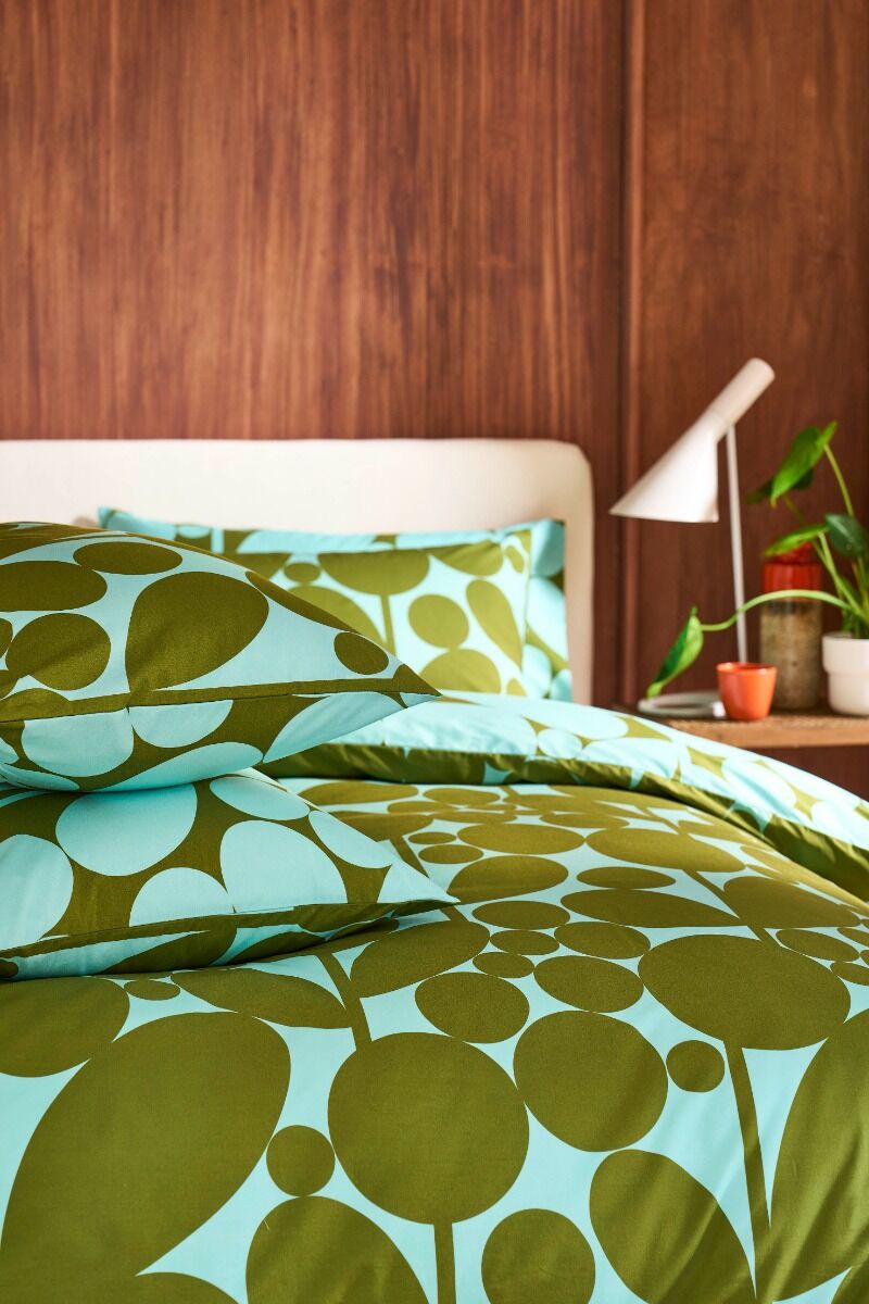 Orla Kiely Bubble Flower Duvet Cover Set - Aqua Seagrass