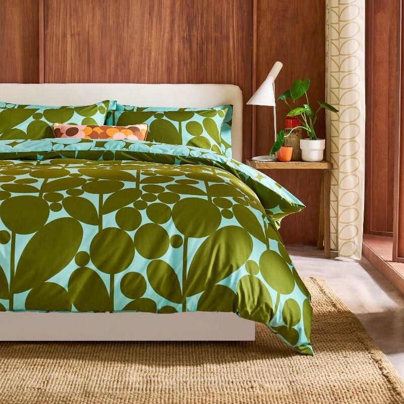 Orla Kiely Bubble Flower Duvet Cover Set - Aqua Seagrass