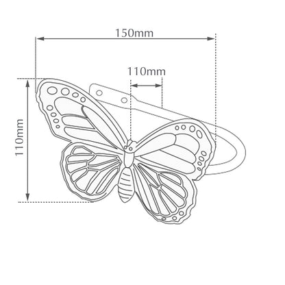 Jones Ecuador Butterfly Metal Curtain Holdback - Antique Brass