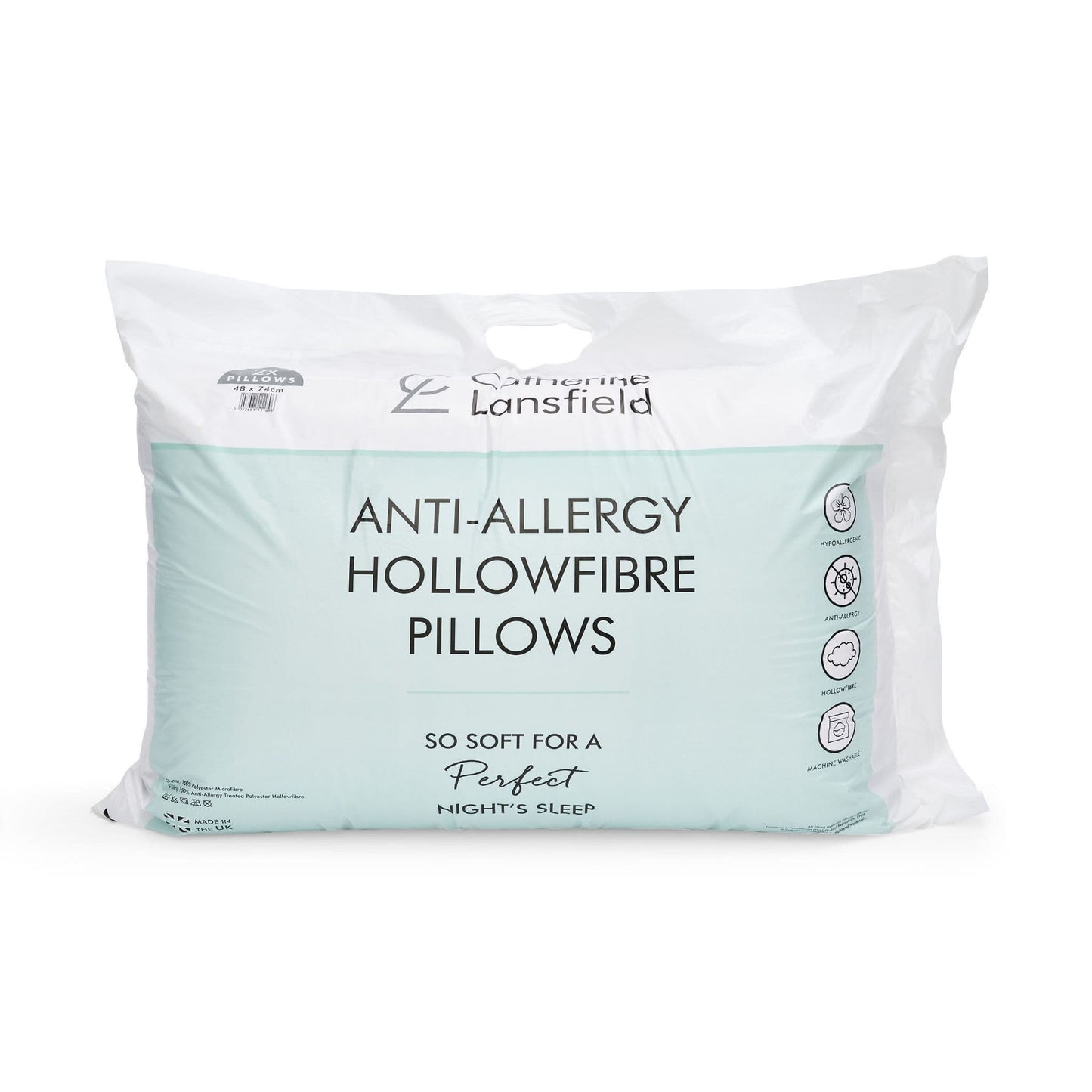 Catherine Lansfield Anti-Allergy Hollowfibre Pillows (Pair)