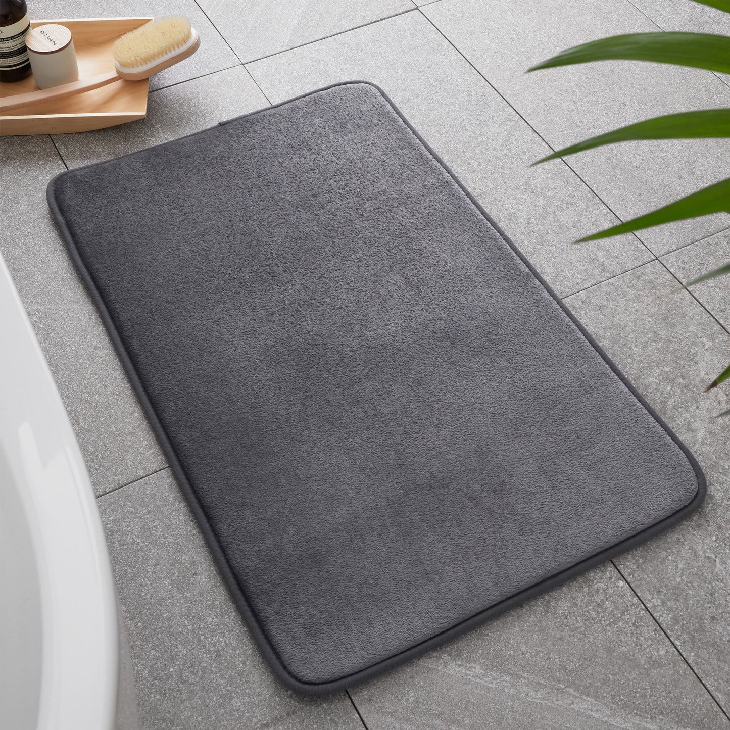 Catherine Lansfield Anti-Bacterial Memory Foam Bath Mat - Charcoal