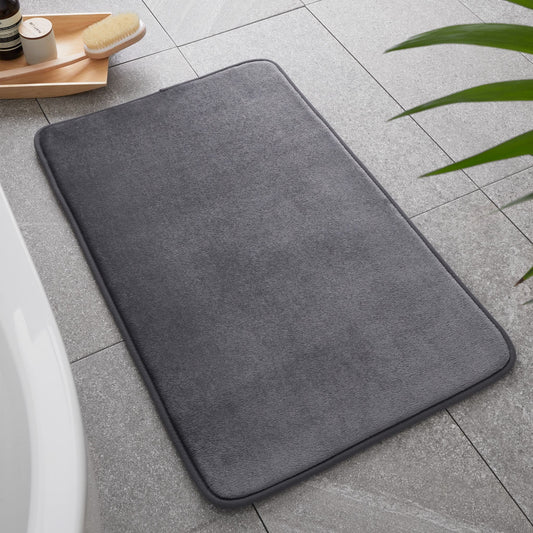 Catherine Lansfield Anti-Bacterial Memory Foam Bath Mat - Charcoal