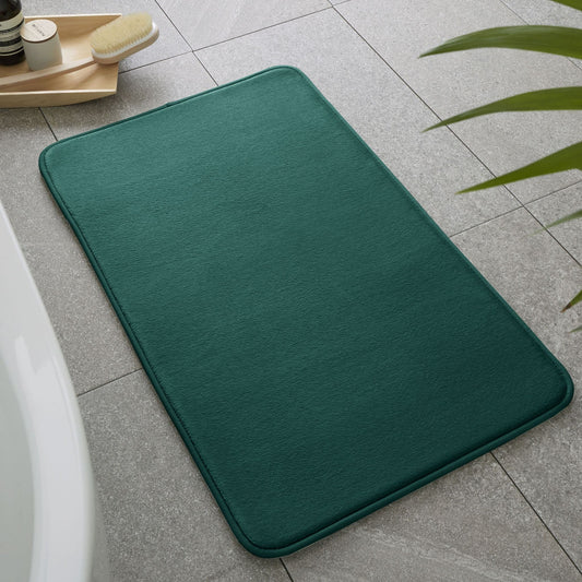 Catherine Lansfield Anti-Bacterial Memory Foam Bath Mat - Forest Green