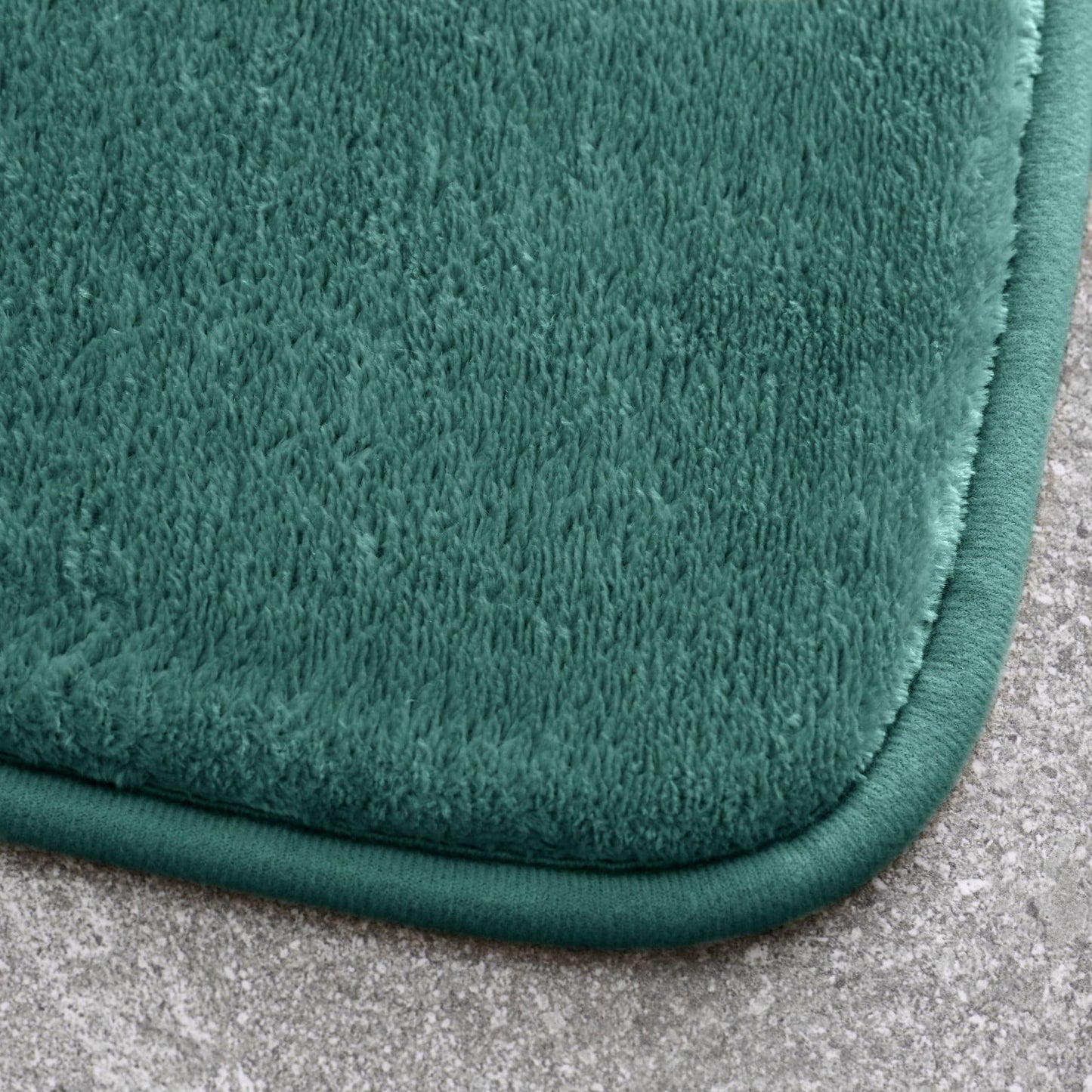 Catherine Lansfield Anti-Bacterial Memory Foam Bath Mat and Pedestal Set - Forest Green