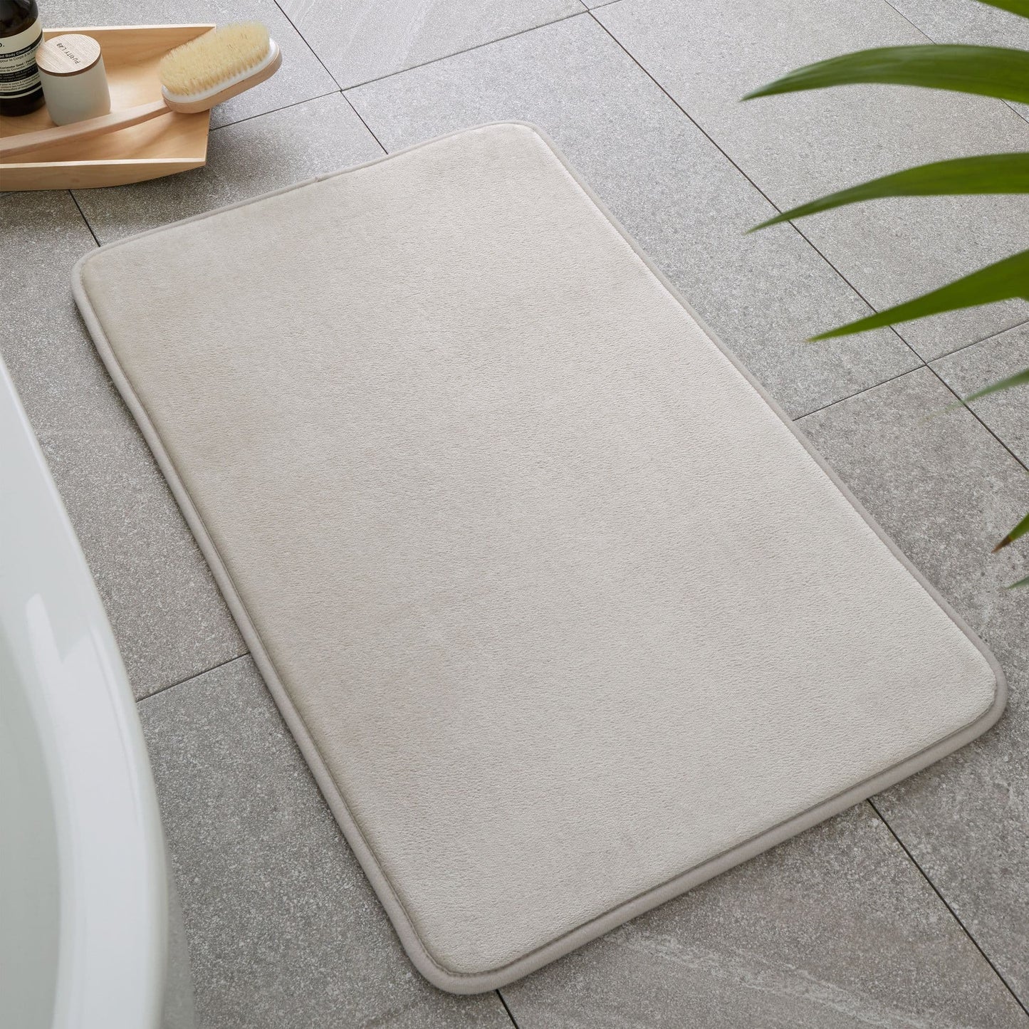 Catherine Lansfield Anti-Bacterial Memory Foam Bath Mat - Natural