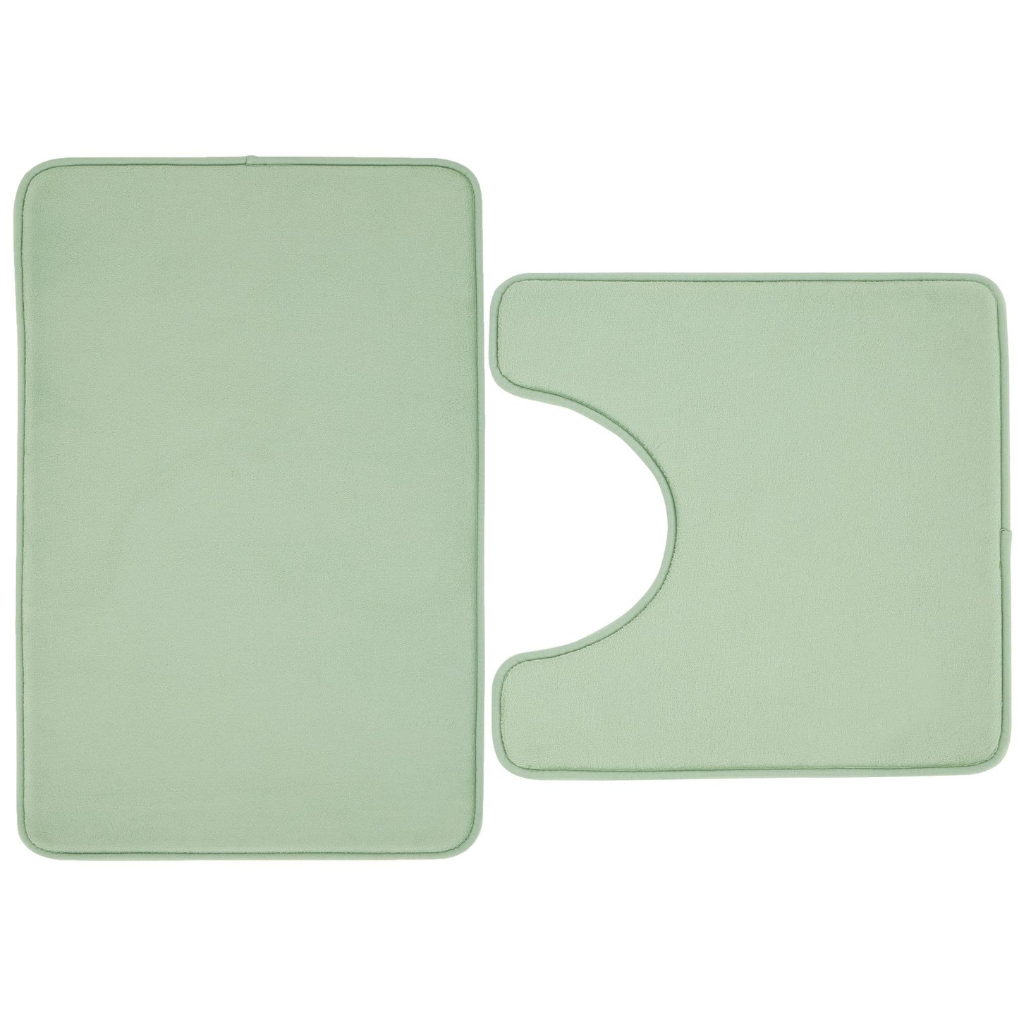 Catherine Lansfield Anti-Bacterial Memory Foam Bath Mat and Pedestal Set - Sage Green