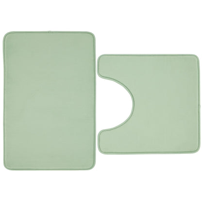 Catherine Lansfield Anti-Bacterial Memory Foam Bath Mat and Pedestal Set - Sage Green