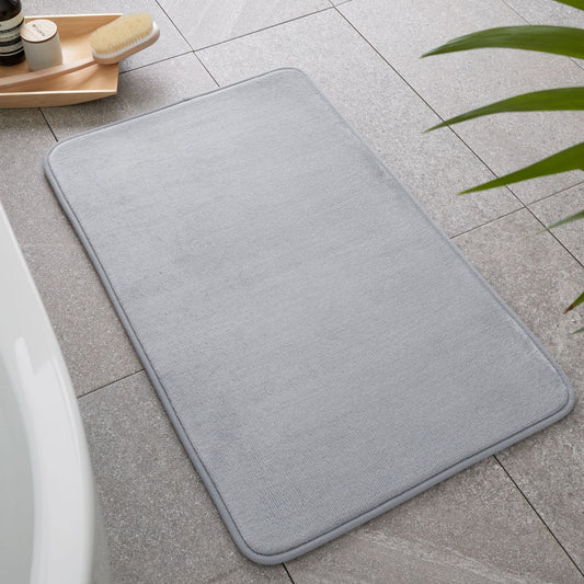 Catherine Lansfield Anti-Bacterial Memory Foam Bath Mat - Silver