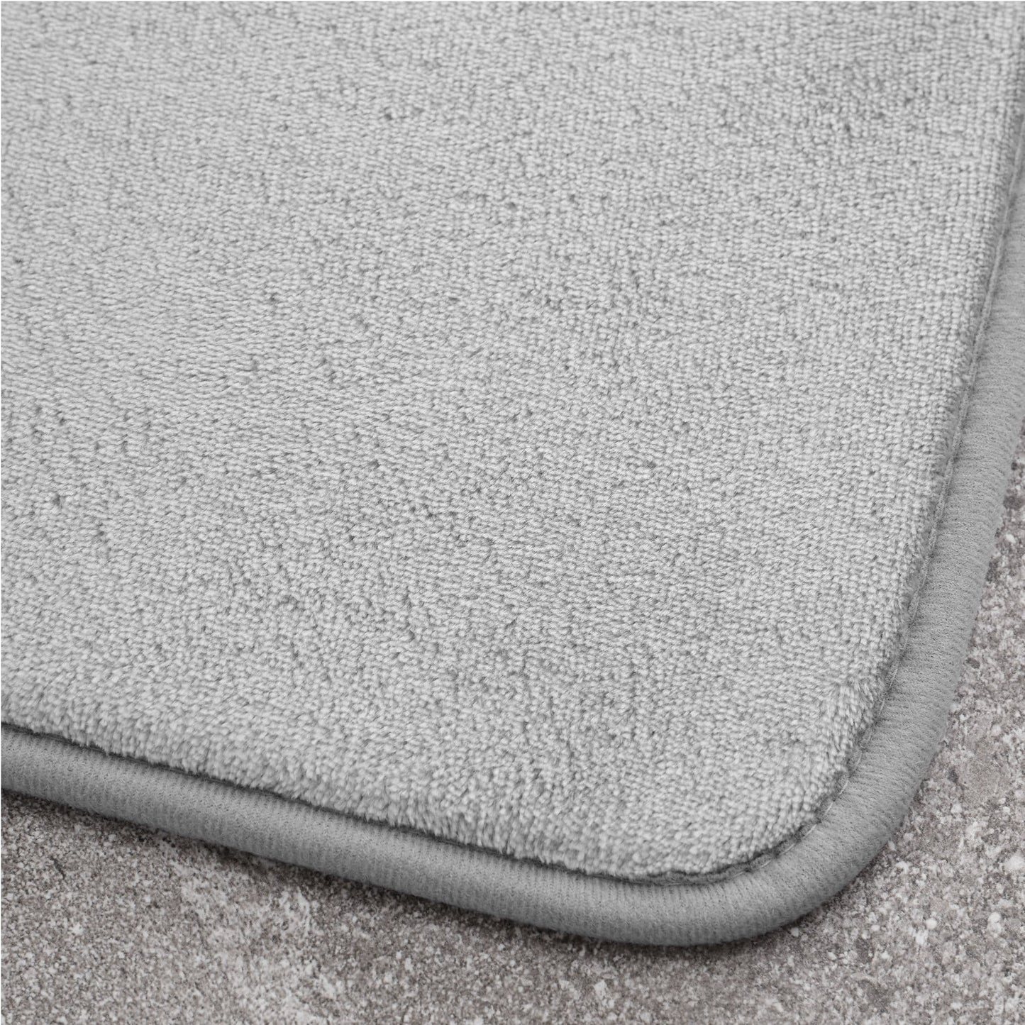 Catherine Lansfield Anti-Bacterial Memory Foam Bath Mat and Pedestal Set - Silver