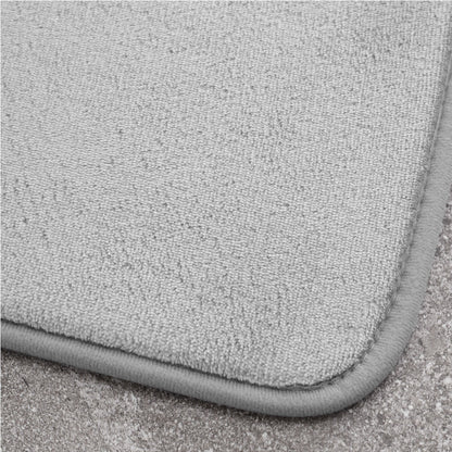 Catherine Lansfield Anti-Bacterial Memory Foam Bath Mat and Pedestal Set - Silver