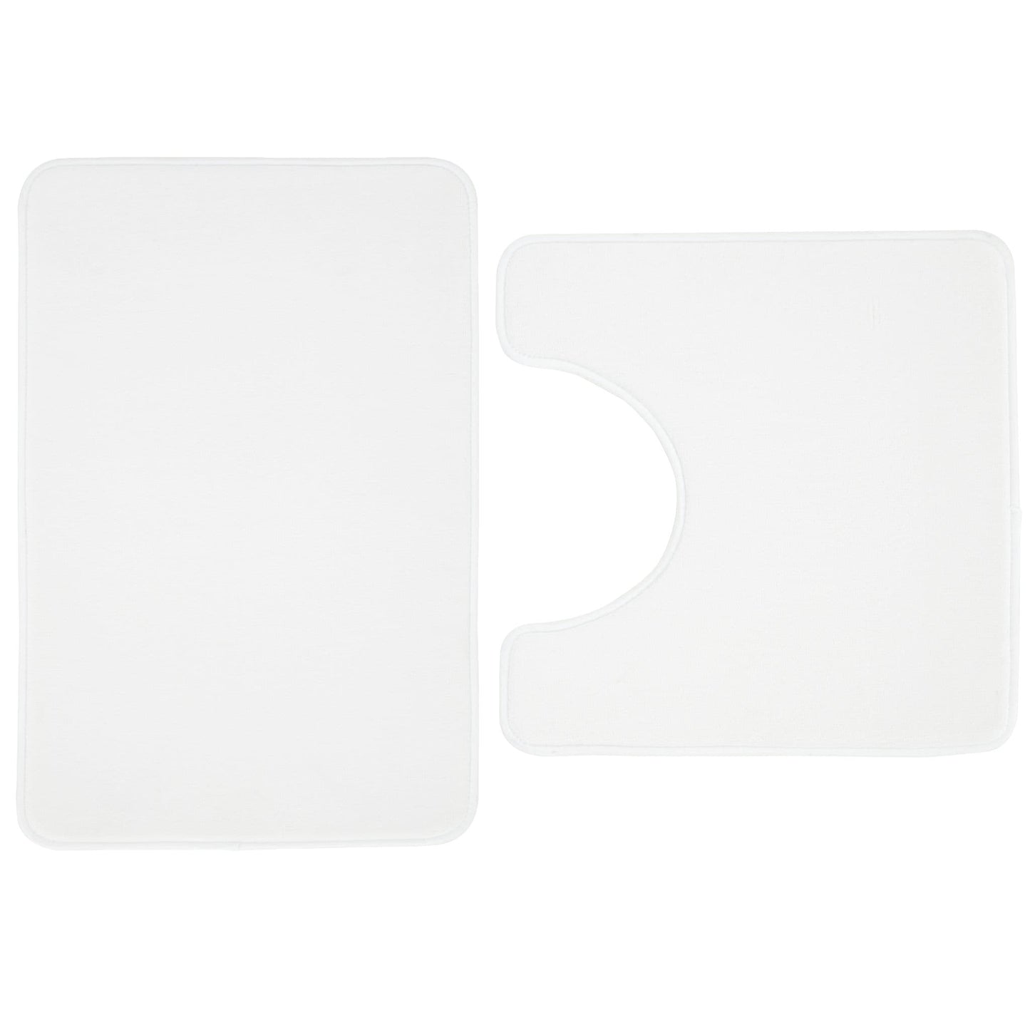 Catherine Lansfield Anti-Bacterial Memory Foam Bath Mat and Pedestal Set - White
