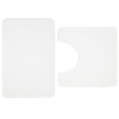 Catherine Lansfield Anti-Bacterial Memory Foam Bath Mat and Pedestal Set - White