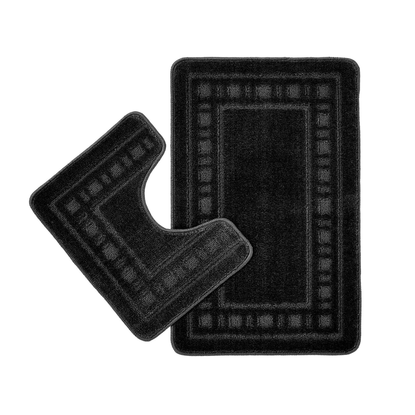 Catherine Lansfield Armoni Bath Mat and Pedestal Set - Black