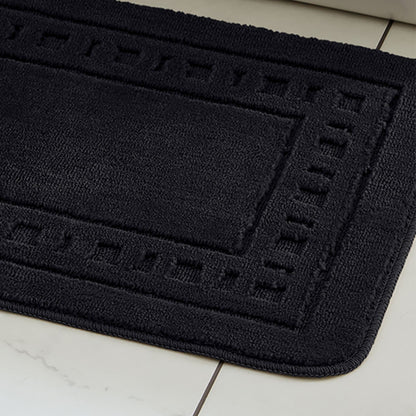 Catherine Lansfield Armoni Bath Mat and Pedestal Set - Black