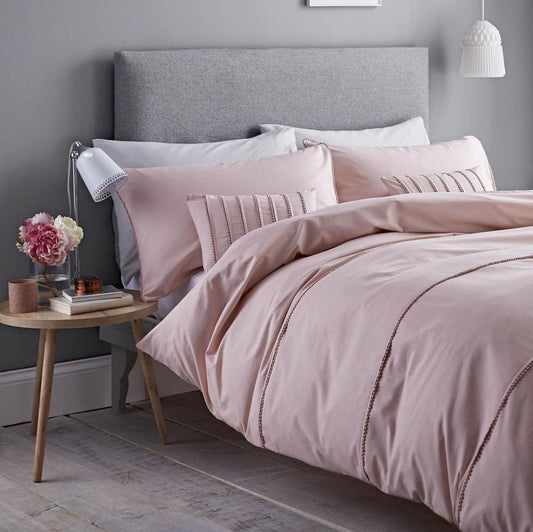 Catherine Lansfield Pom Pom Duvet Cover Set - Blush