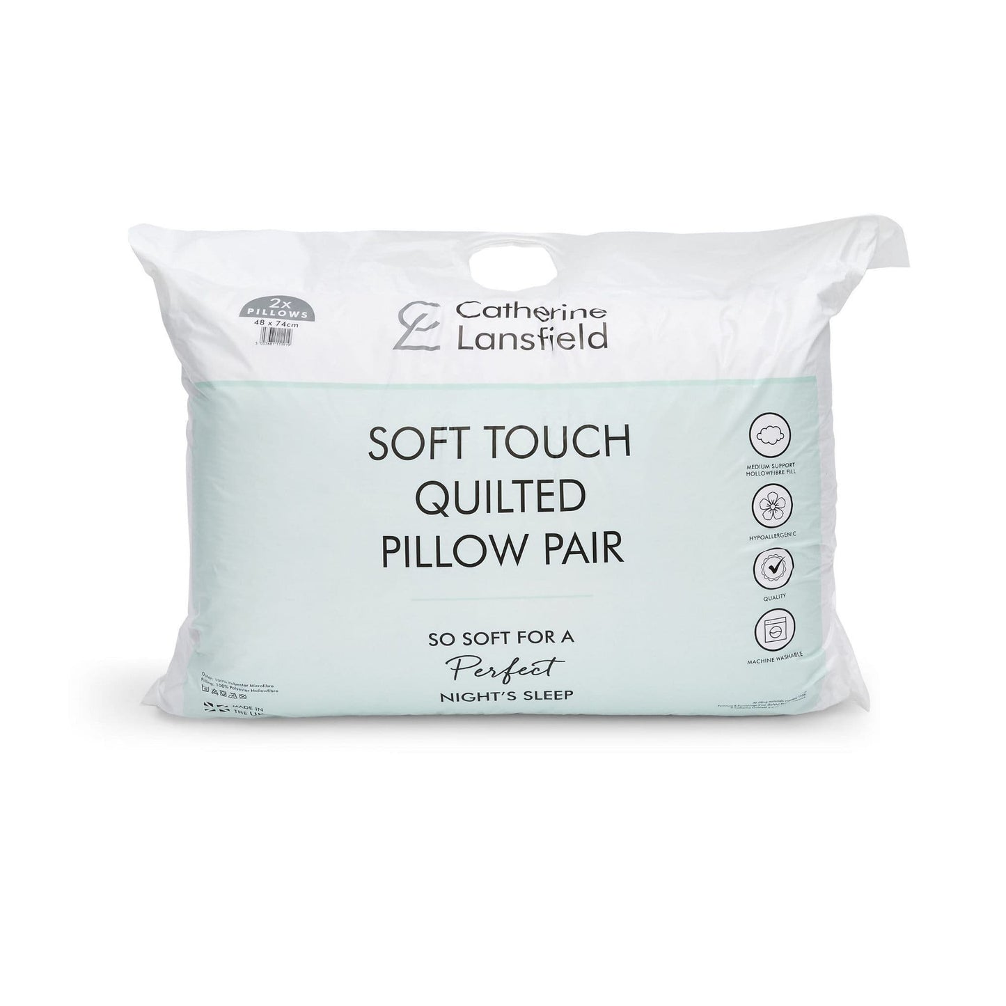 Catherine Lansfield Soft Touch Quilted Pillows (Pair)