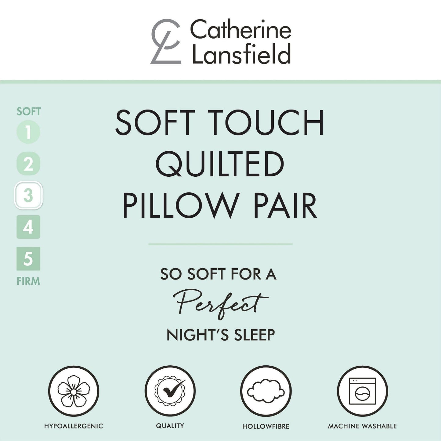 Catherine Lansfield Soft Touch Quilted Pillows (Pair)