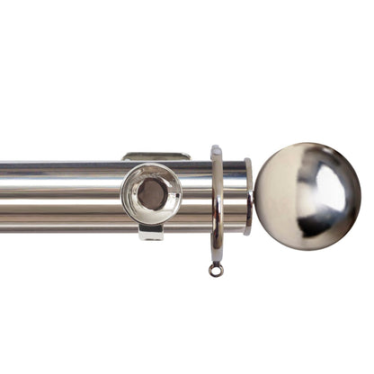 Jones Esquire Sphere 50mm Metal Curtain Pole Finials (Pair) - Polished Nickel