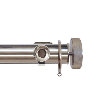 Jones Esquire Etched 50mm Metal Curtain Pole Finials (Pair) - Polished Nickel