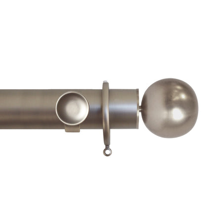 Jones Esquire Sphere 50mm Metal Curtain Pole Finials (Pair) - Brushed Nickel