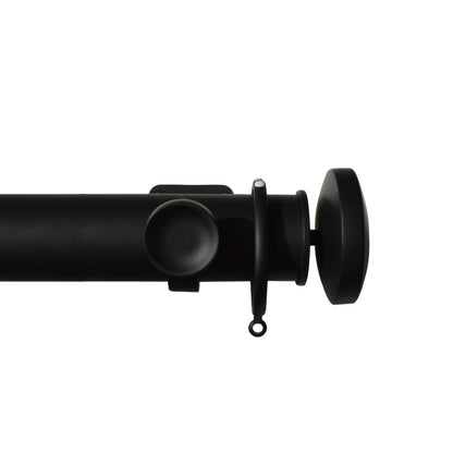 Jones Esquire Curved Disc 50mm Metal Curtain Pole Finials (Pair) - Carbon Black