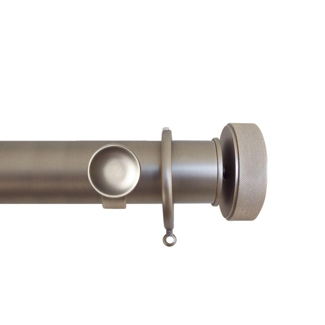 Jones Esquire Etched 50mm Metal Curtain Pole Finials (Pair) - Brushed Nickel