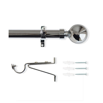 Laura Ashley Ball 28mm Metal Eyelet Curtain Pole - Chrome