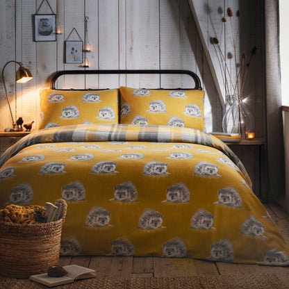 Colville Check Duvet Cover Set by Dreams & Drapes Lodge in Ochre - Duvet Cover Set - Dreams & Drapes Lodge