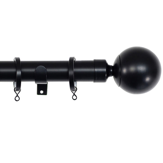 Jones Cosmos 28mm Metal Curtain Pole - Matt Black