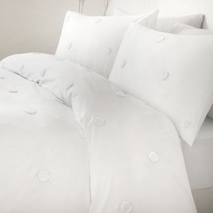 Dot Garden Duvet Cover Set by Appletree Boutique in White with White Dots - Duvet Cover Set - Appletree Boutique
