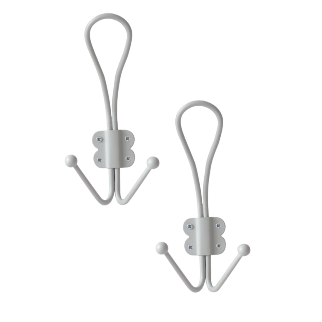 Laura Ashley Double Coat Hooks (Pair) - Soft Silver