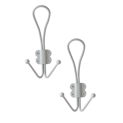 Laura Ashley Double Coat Hooks (Pair) - Soft Silver