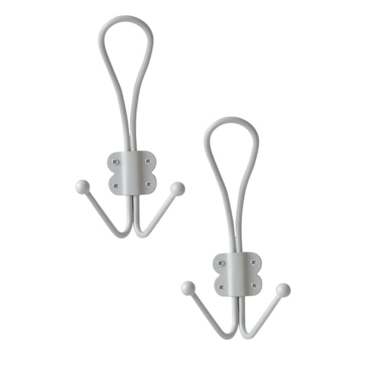 Laura Ashley Double Coat Hooks (Pair) - Soft Silver