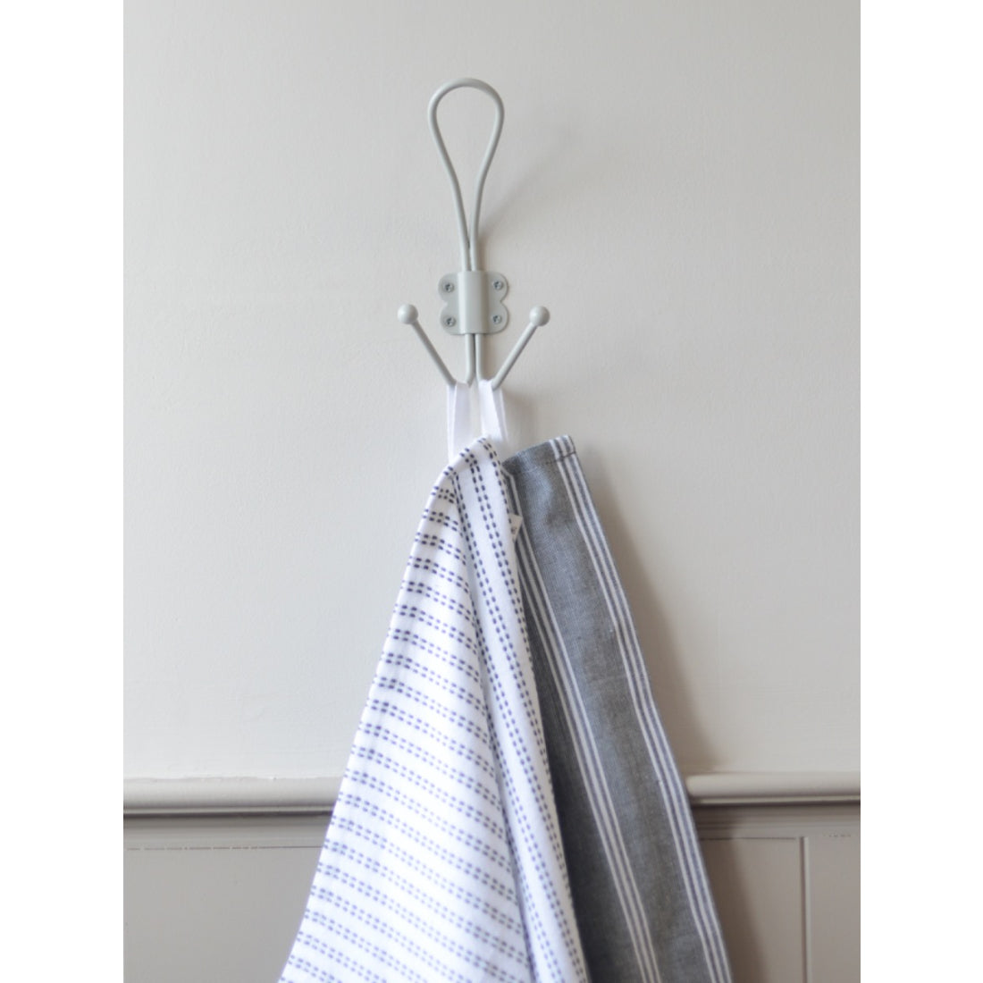Laura Ashley Double Coat Hooks (Pair) - Soft Silver