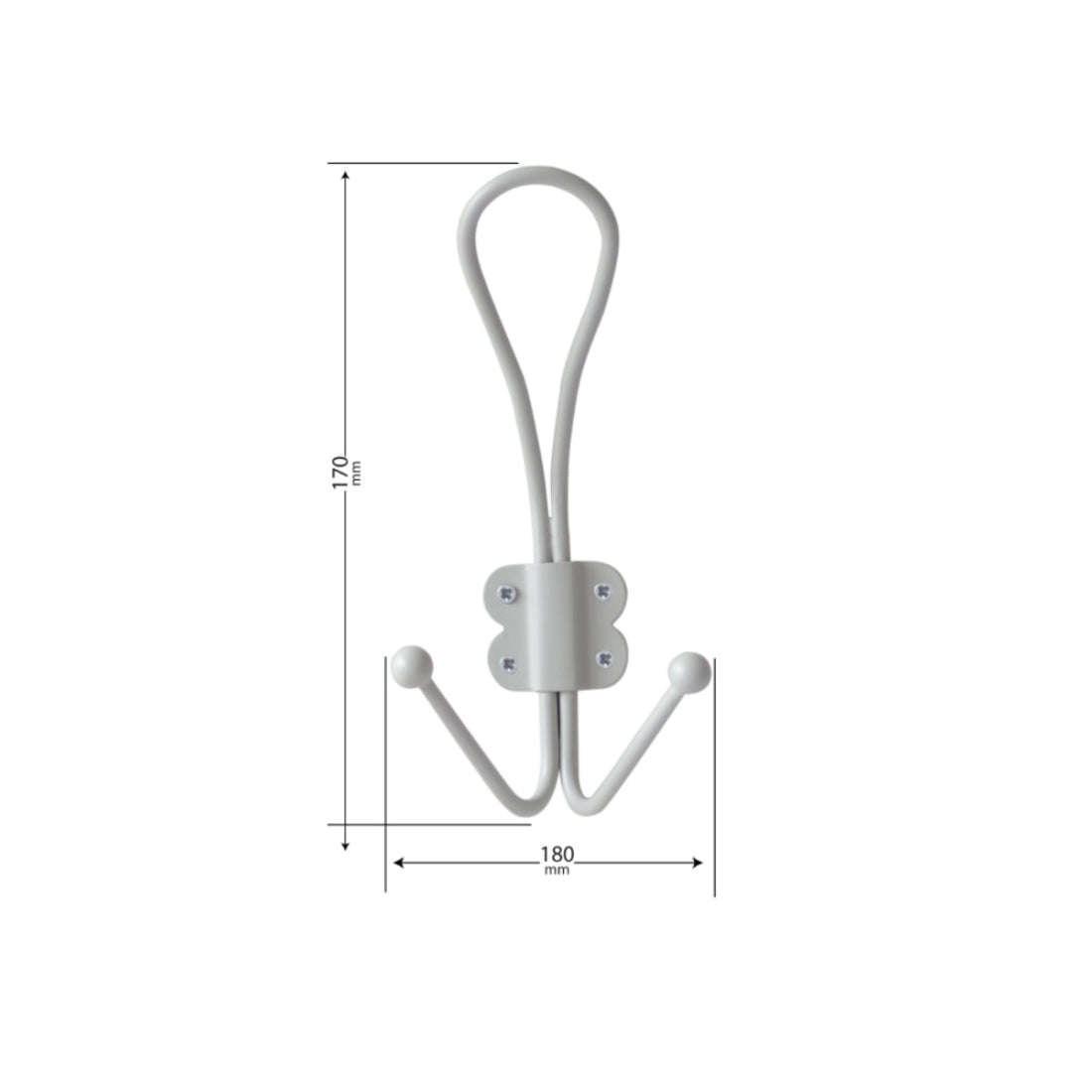 Laura Ashley Double Coat Hooks (Pair) - Soft Silver