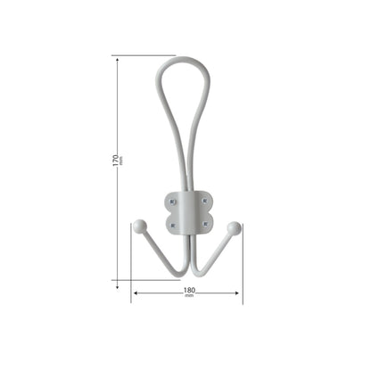 Laura Ashley Double Coat Hooks (Pair) - Soft Silver